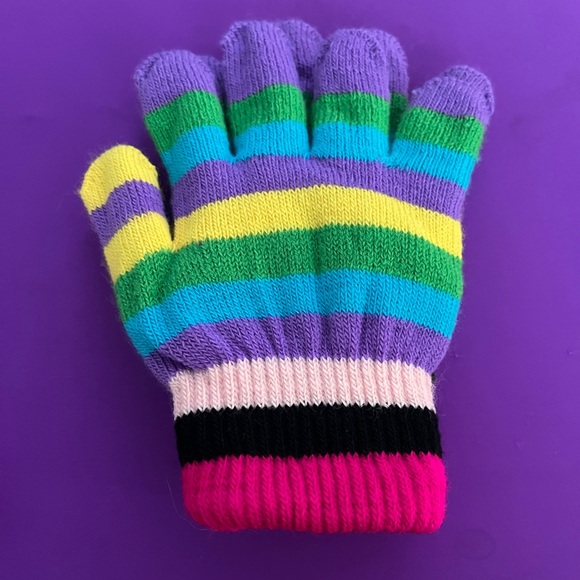 Youth girl’s multicolored gloves. Cute and bright colors!! 2 pairs. NWT. - Picture 6 of 11